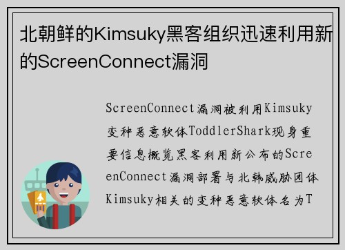 北朝鲜的Kimsuky黑客组织迅速利用新的ScreenConnect漏洞 